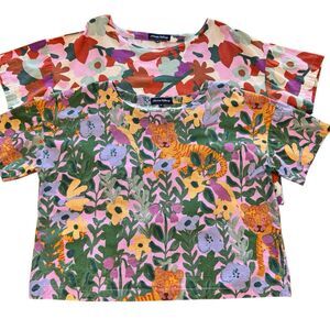 Princess Highway Tops Bundle Of 2 Size 16 Linen Blend Short Sleeve Boxy Resort